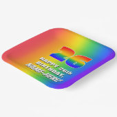 26. Geburtstag: Farbiges, lustiges Regenbogenmuste Pappteller (Gewinkelt)