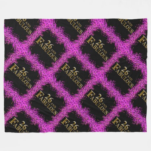 26. Geburtstag Fleecedecke (Vorderseite (Horizontal))