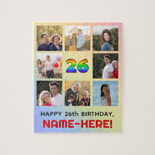 26. Geburtstag: Fun Rainbow #, Individuelle Name & Puzzle