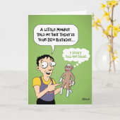 26. Geburtstag Funny Monkey Karte (Gelbe Blume)
