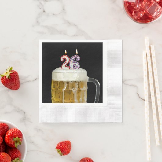 26. Geburtstag Kerzen in Bier Serviette (Beispiel)