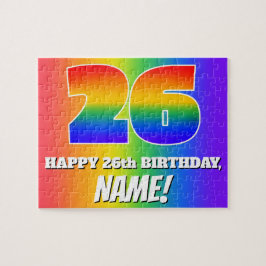 26. Geburtstag — mehrfarbiges Regenbogenmuster "26 Puzzle