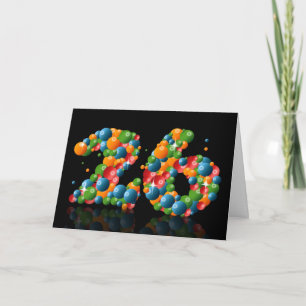 26. Geburtstag mit Zahlen aus Kugeln gebildet Karte