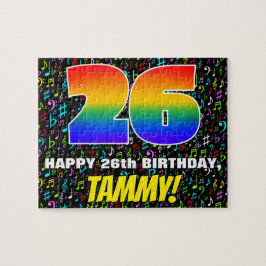 26. Geburtstag — Spaß, farbenfrohe Musiksymbole &  Puzzle