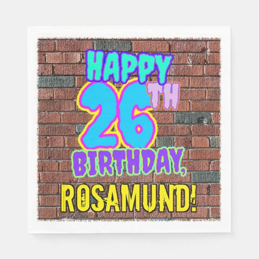 26. Geburtstag ~ Spaß, Urban Graffiti Inspiriert L Serviette (Vorderseite)