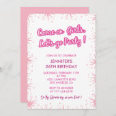 26. Geburtstagseinladung Elegantes Feuerwerk Femin Einladung (Vorne/Hinten)