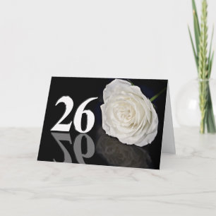 26. Geburtstagskarte mit klassisch weißer Rose Karte