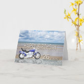 26. Geburtstagskarte mit Motorrad Karte (Gelbe Blume)