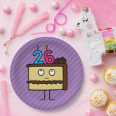 26. Geburtstagskuchen mit Kerzenpapier-Tellern Pappteller (Party)