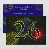 26. Geburtstagsparty Einladung (Vorne/Hinten)