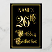 26. Geburtstagsparty - Extravagantes Drehbuch & In Folieneinladung (Vorderseite)