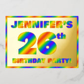 26. Geburtstagsparty — Spaß, Regenbogenspektrum "2 Folieneinladung (Vorderseite)