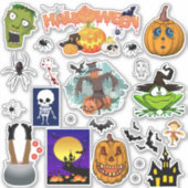 26 Halloween Mixed Set Spider Zombie Hexe Aufkleber (Vorderseite)