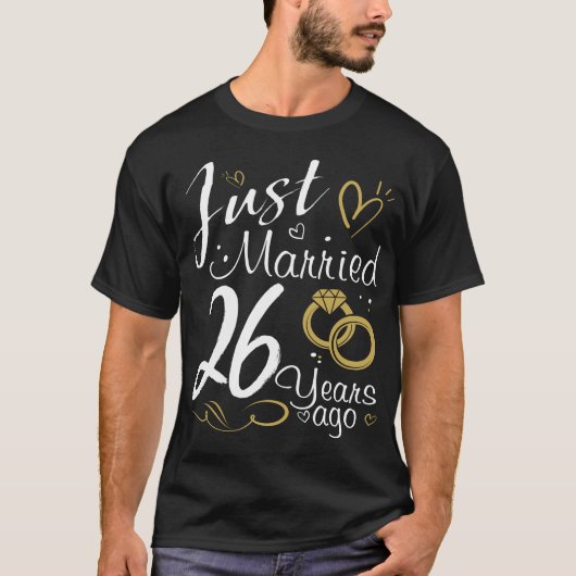 26. Hochzeit-Jubiläum. Gerade verheiratet vor 26 J T-Shirt (Vorderseite)