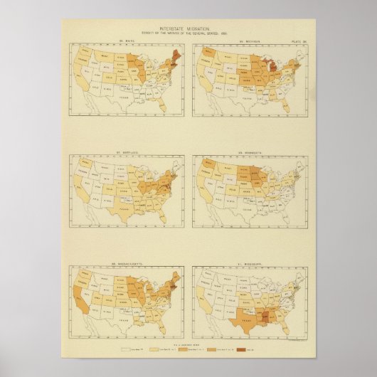 26 Interstaatliche Migration 1890 MEMS Poster (Vorne)