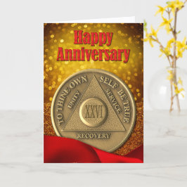 26 Jahre OM Coin Glitzer Happy Jubiläum Karte