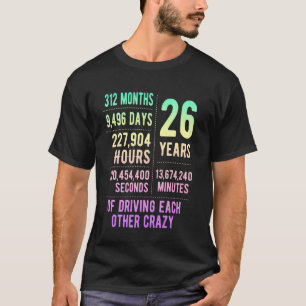 26 Jahre verheiratet Lustiger 26. Hochzeitstag T-Shirt