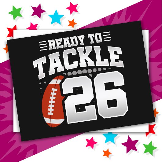26-jähriges Tackle Football Party 26. Geburtstag Postkarte
