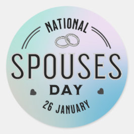 26. Januar Tag der nationalen Ehegatten Runder Aufkleber