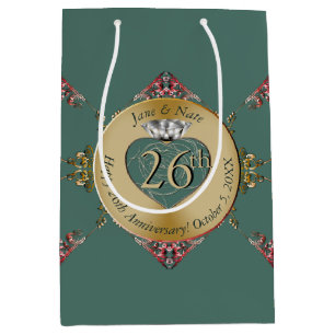 26./Jegliche Hochzeitstag Mittlere Geschenktasche Geschenktüte