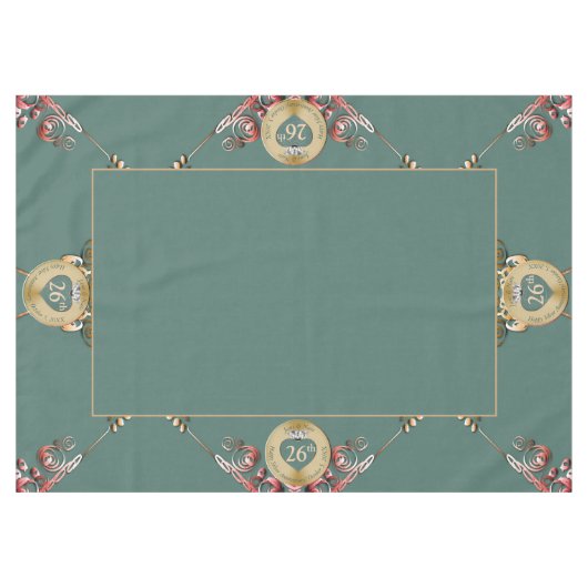 26./Jeglicher Hochzeitstag Tischdecke (Vorderseite (Horizontal))