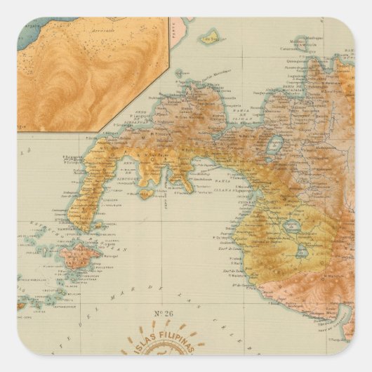 26 Jolo in Mindanao Quadratischer Aufkleber (Vorderseite)