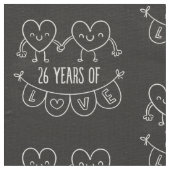 26. Jubiläum Geschenk Chalk Herzen Stoff (Nahaufnahme)