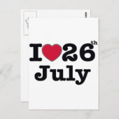 26. Juli mein Geburtstag Postkarte (Vorne/Hinten)