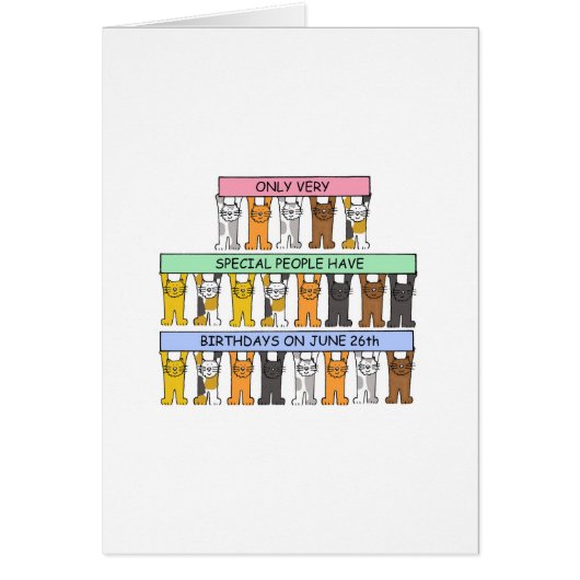 26. Juni Geburtstag Cartoon Katzen (Vorne)