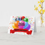 26. März Geburtstag Karte (Gelbe Blume)