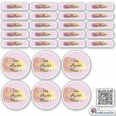 26 Namensaufkleber Pinselstrich Lila - Glitzer | Aufkleber (Vorderseite)