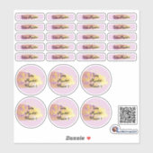 26 Namensaufkleber Pinselstrich Lila - Glitzer | Aufkleber (Blatt)