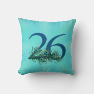 26 Pfauenfeder-Jubiläum Elegant Kissen