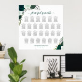 26 Tabelle Emerald Boho Rose Hochzeitssattel Poster (Heimbüro)