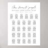 26 Tabellen Unsere Lieblings-Sitzkarte Poster (Vorne)