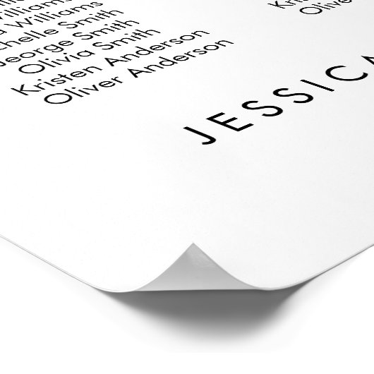 26 Tisch Elegant unsere Lieblings-Sitzkarte Poster (Ecke)