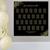 26 Tisch Hochzeitskarte Schwarz & Gold Frills Poster
