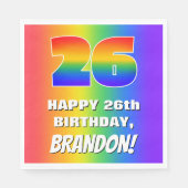 26th Birthday: Colorful, Fun Rainbow Pattern # 26 Serviette (Vorderseite)