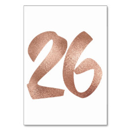 26Tischnummern Weißes Metallisches Rosa Gold Tischnummer