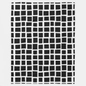 270215 Unregelmäßige Rechtecke - Schwarz auf Weiß Fleecedecke (Vorderseite)