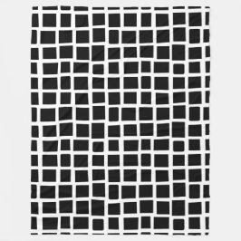 270215 Unregelmäßige Rechtecke - Schwarz auf Weiß Fleecedecke