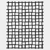 270215 Unregelmäßige Rechtecke - Schwarz weiß Fleecedecke (Vorderseite)