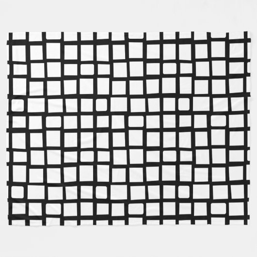 270215 Unregelmäßige Rechtecke - Schwarz weiß Fleecedecke (Vorderseite (Horizontal))