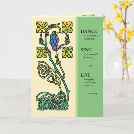 2704 Celtic Dance Sing Live, Geburtskarte Karte (Gelbe Blume)