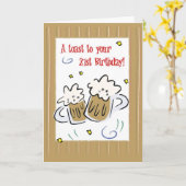 2719 Happy 21st Birthday Cheers Karte (Gelbe Blume)