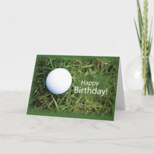 2728 Golf Ball in Grass Geburtstag Karte