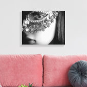 2733-Lady mit Masquerade Maske Leinwanddruck (Insitu (Wohnzimmer))