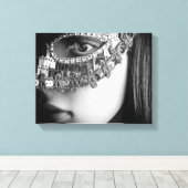 2733-Lady mit Masquerade Maske Leinwanddruck (Insitu (Holzboden))