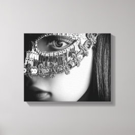 2733-Lady mit Masquerade Maske Leinwanddruck