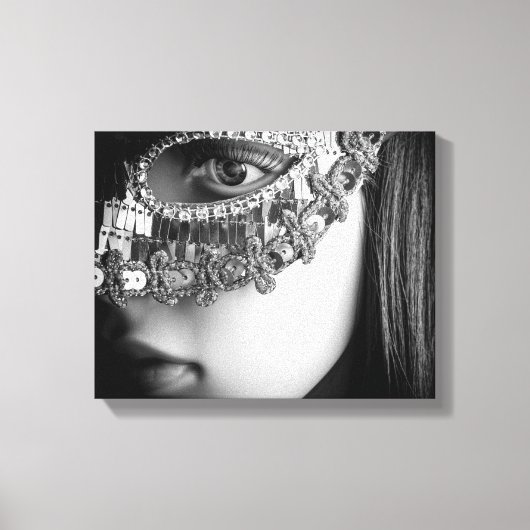 2733-Lady mit Masquerade Maske Leinwanddruck (Vorderseite)